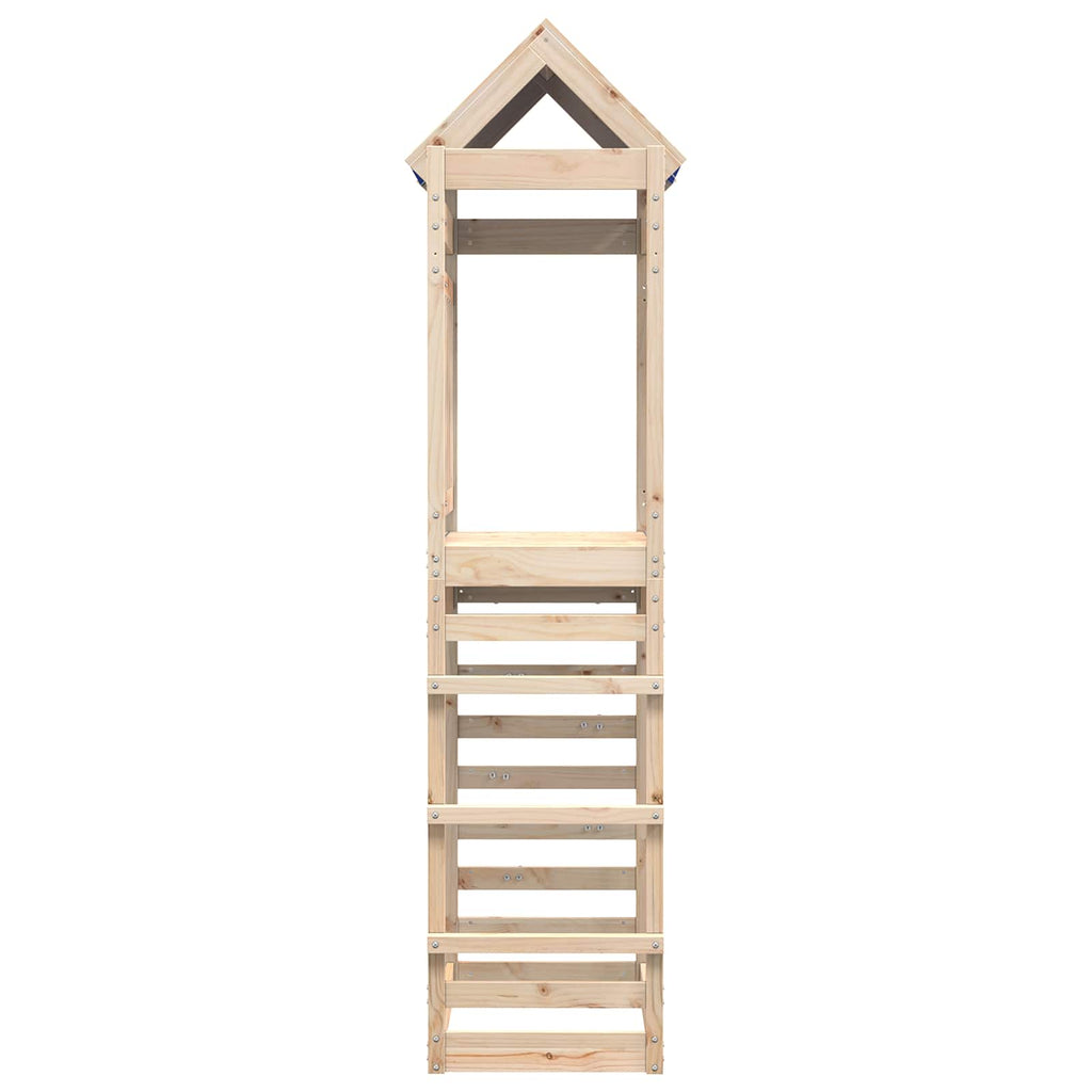 vidaXL Wieża zabaw Brązowy 85 x 52,5 x 239 cm Lite drewno sosnowe