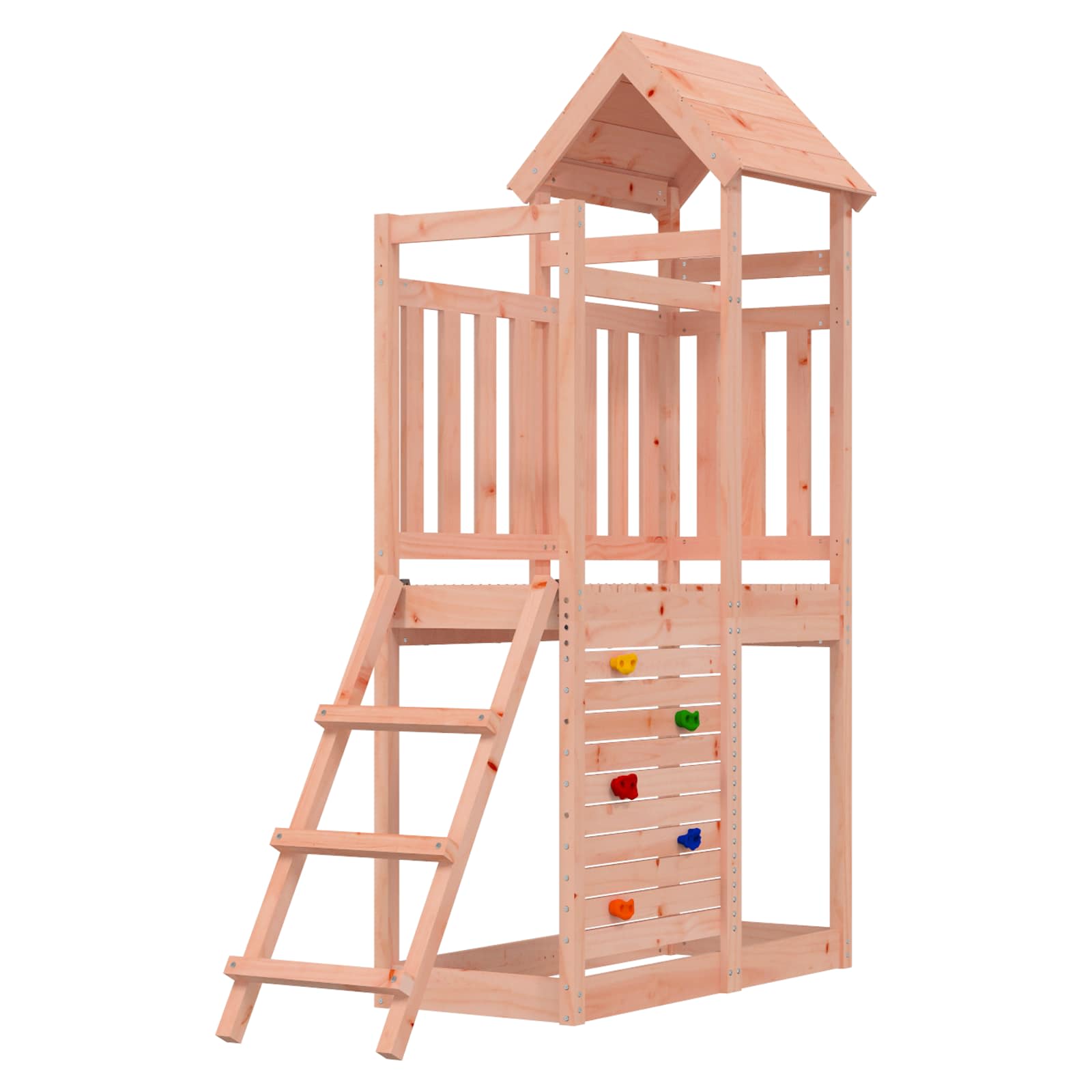 vidaXL Wieża zabaw Brązowy 110,5 x 52,5 x 214 cm Drewno Douglas lite