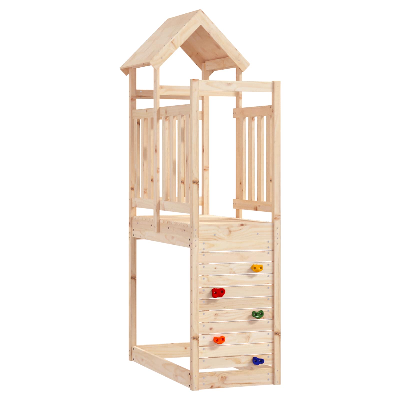 vidaXL Wieża zabaw Brązowy 53 x 110,5 x 214 cm Lite drewno sosnowe