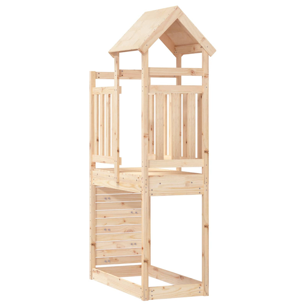 vidaXL Wieża zabaw Brązowy 53 x 110,5 x 214 cm Lite drewno sosnowe