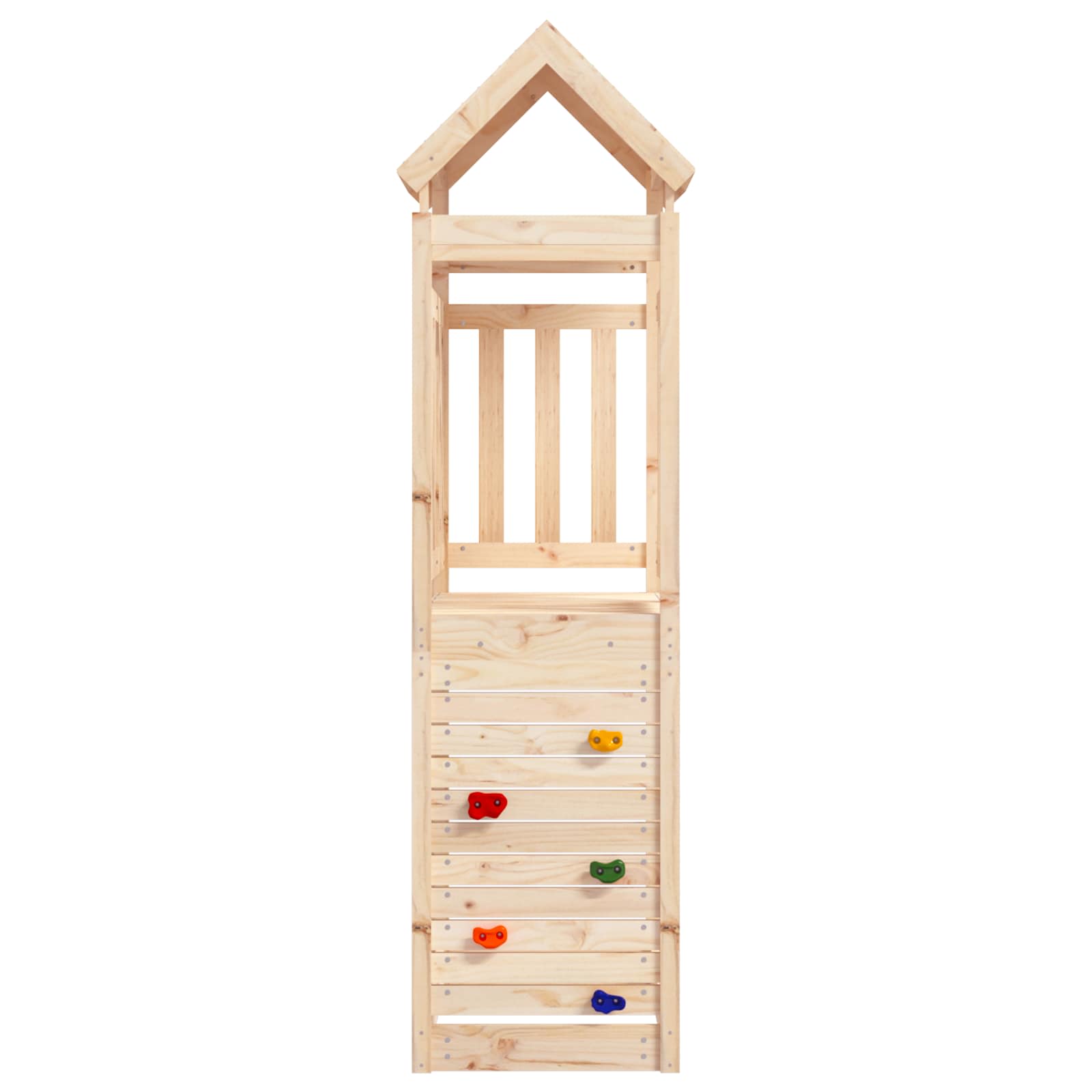 vidaXL Wieża zabaw Brązowy 53 x 110,5 x 214 cm Lite drewno sosnowe