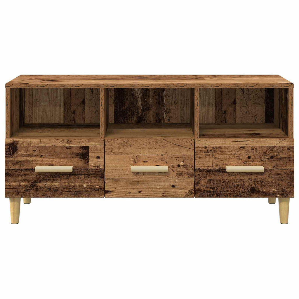 vidaXL Szafka pod telewizor z szufladą Stare drewno 102 x 36 x 50 cm