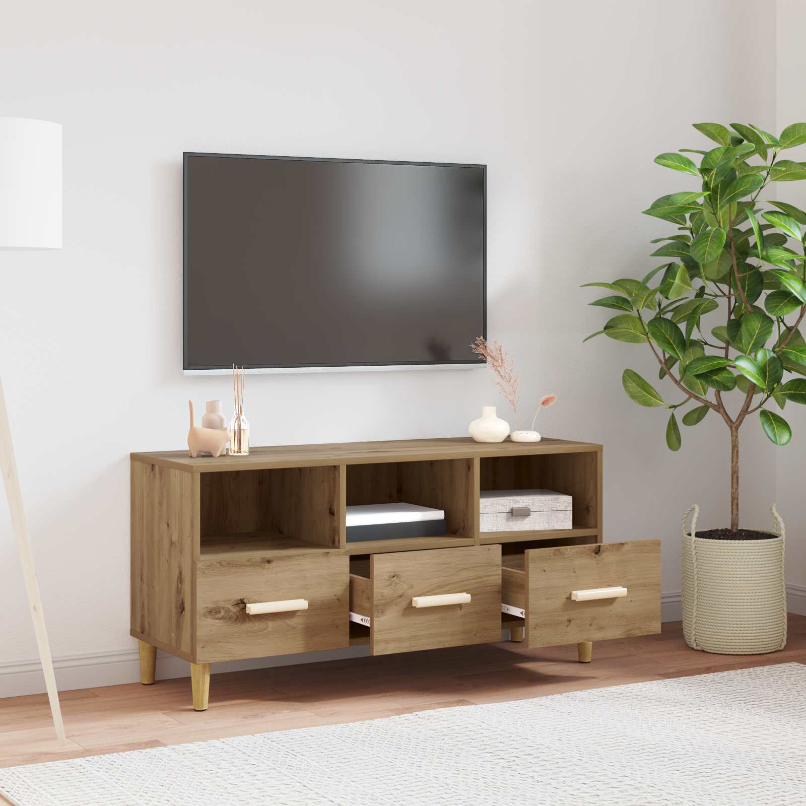 vidaXL Szafka pod telewizor Dąb rzemieślniczy 102 x 36 x 50 cm