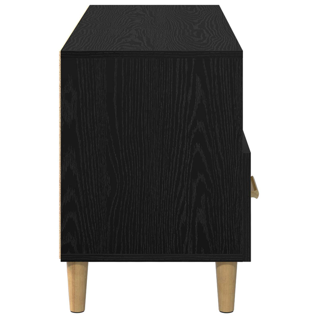 vidaXL Szafka pod telewizor z szufladą Czarny Dąb 102 x 36 x 50 cm