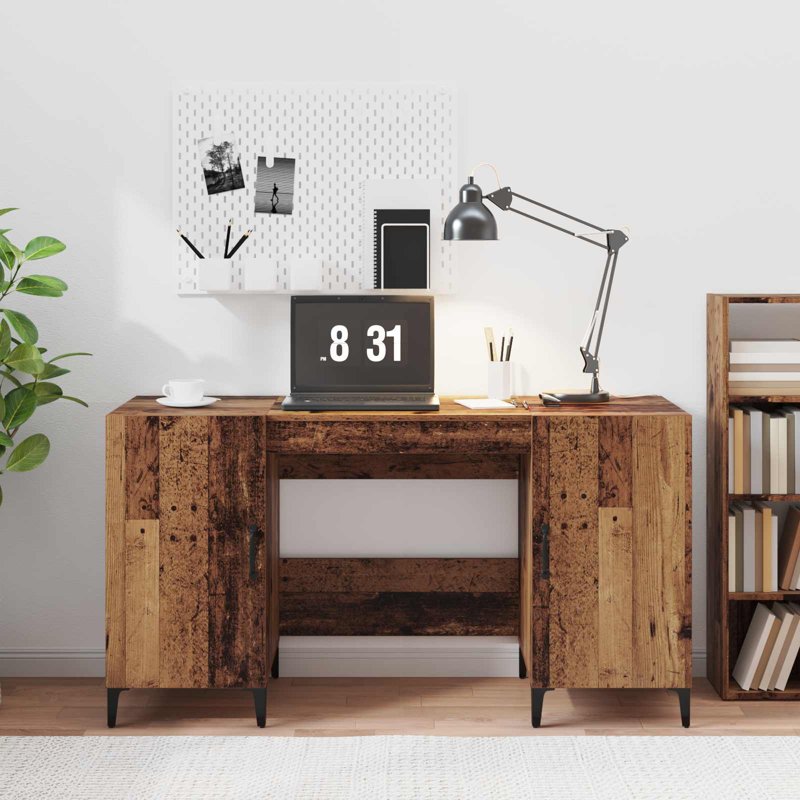 vidaXL Biurko Stare drewno 140 x 50 x 75 cm Materiał drewnopochodny