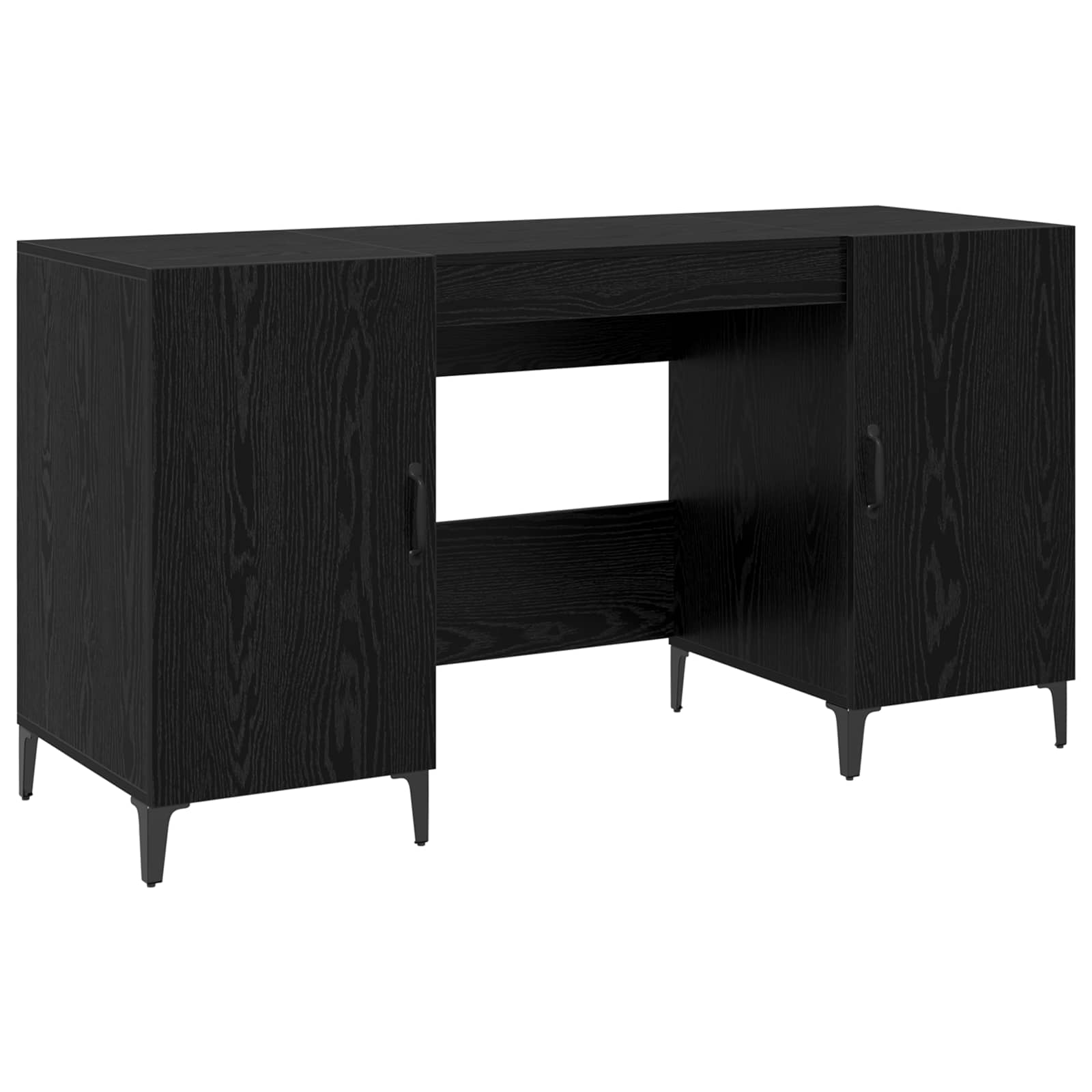 vidaXL Biurko Czarny Dąb 140 x 50 x 75 cm Materiał drewnopochodny