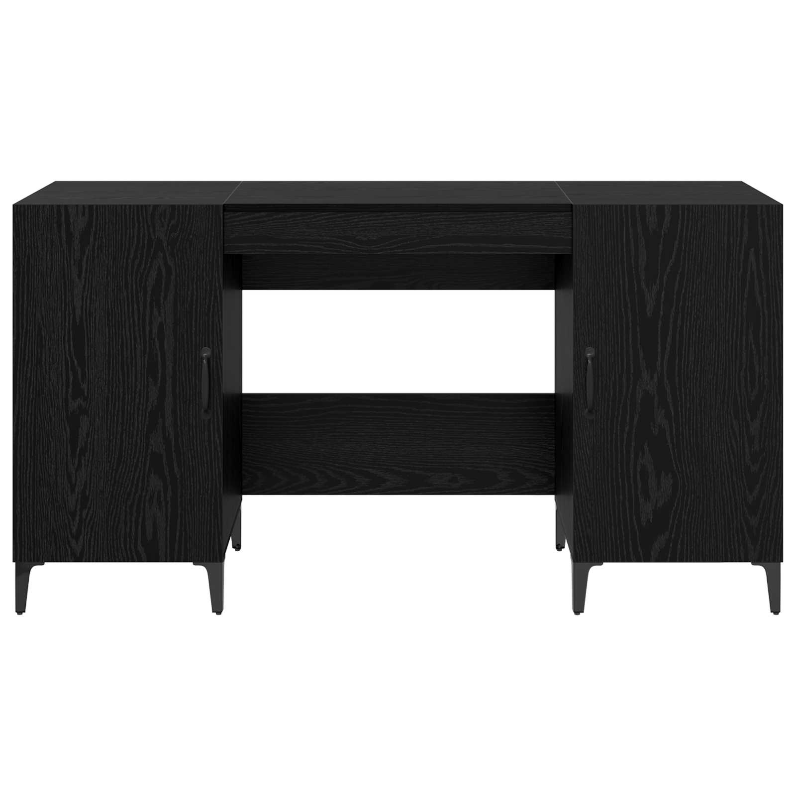 vidaXL Biurko Czarny Dąb 140 x 50 x 75 cm Materiał drewnopochodny