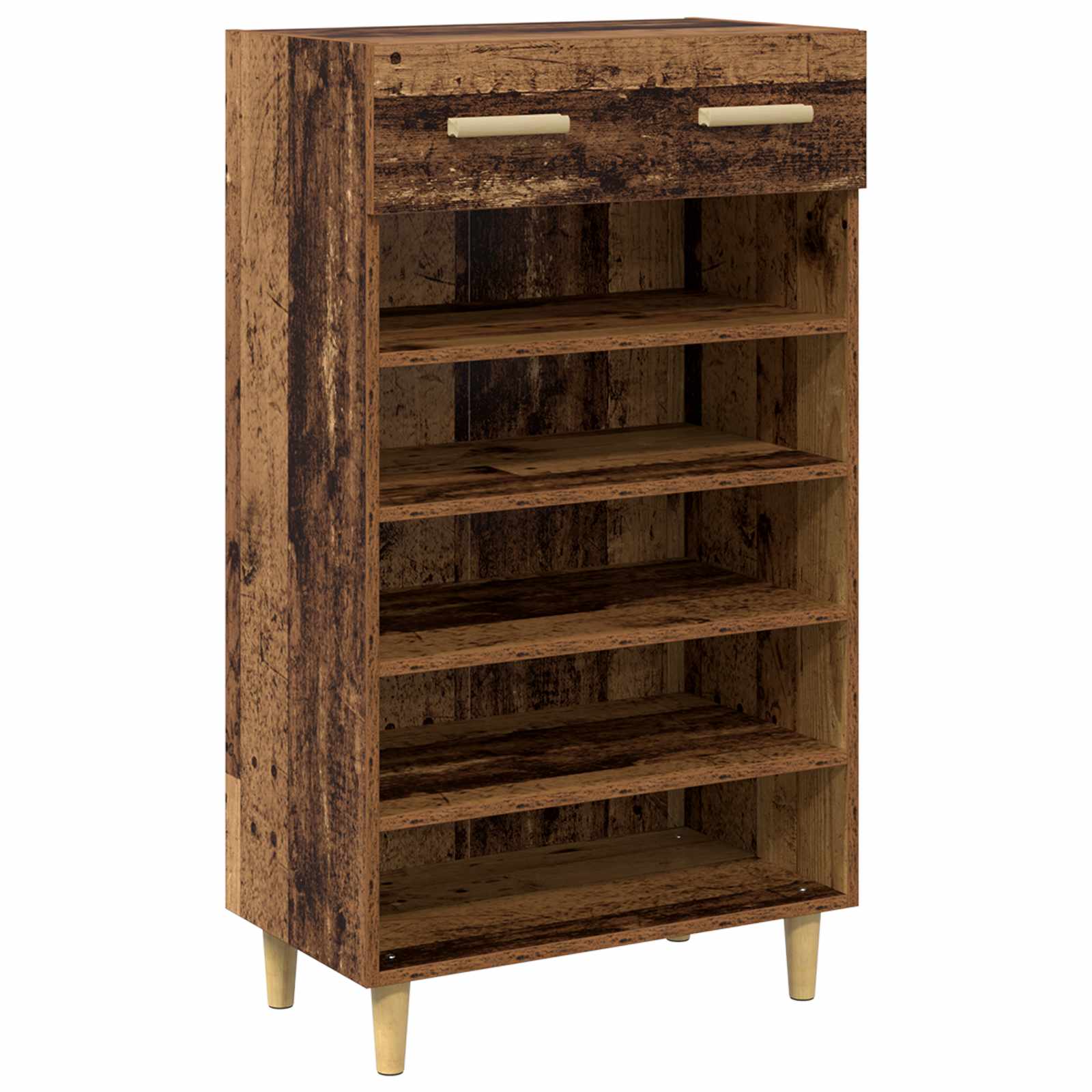 vidaXL Szafka na buty z szufladą z półką Stare drewno 60 x 35 x 105 cm