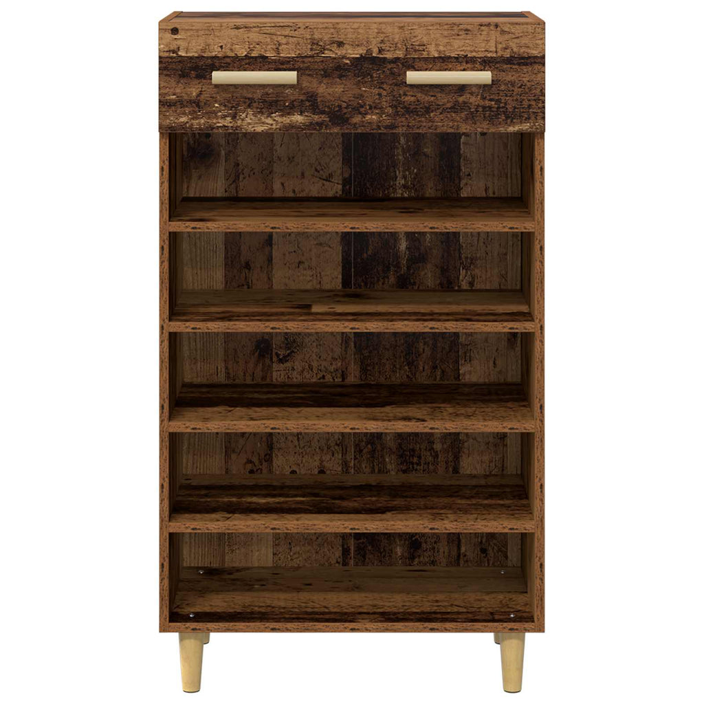 vidaXL Szafka na buty z szufladą z półką Stare drewno 60 x 35 x 105 cm
