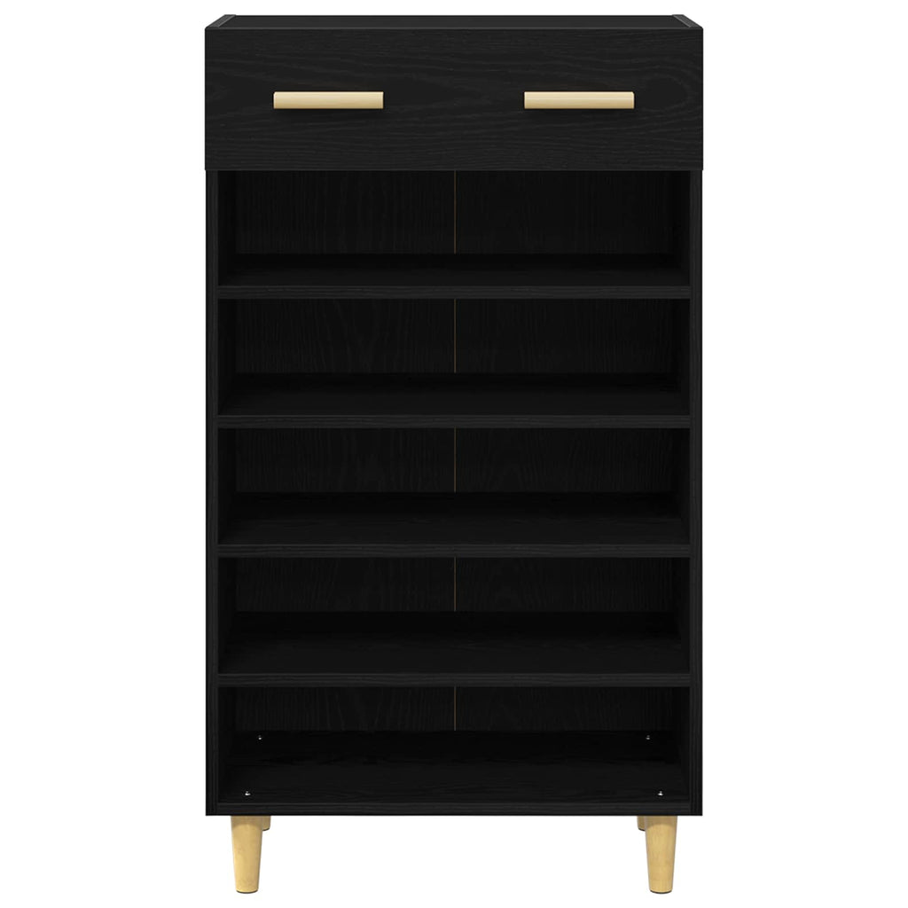vidaXL Szafka na buty z szufladą z półką Czarny Dąb 60 x 35 x 105 cm