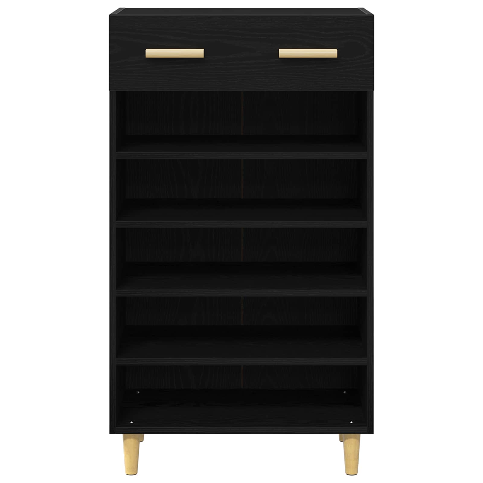 vidaXL Szafka na buty z szufladą z półką Czarny Dąb 60 x 35 x 105 cm