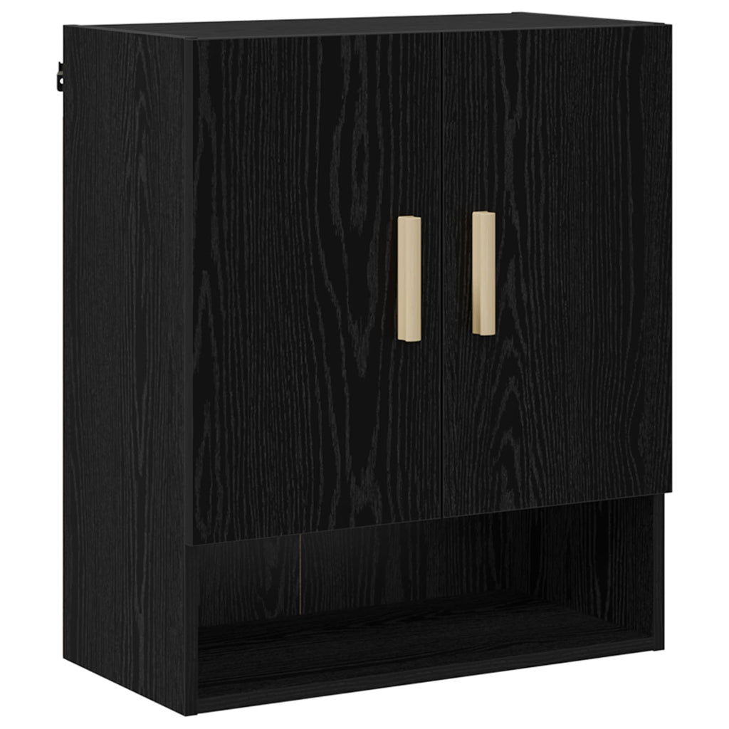 vidaXL Szafka ścienna Montowane na ścianie Czarny Dąb 60 x 31 x 70 cm