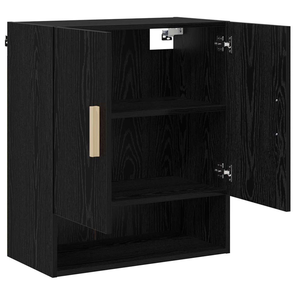 vidaXL Szafka ścienna Montowane na ścianie Czarny Dąb 60 x 31 x 70 cm