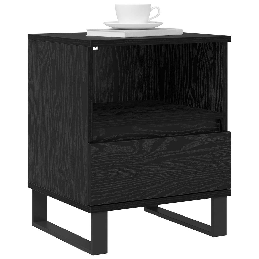 vidaXL Szafka pod łóżko z szufladą Czarny Dąb 40 x 35 x 50 cm