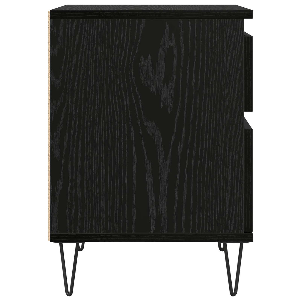 vidaXL Szafka pod łóżko z szufladą Czarny Dąb 40 x 35 x 50 cm
