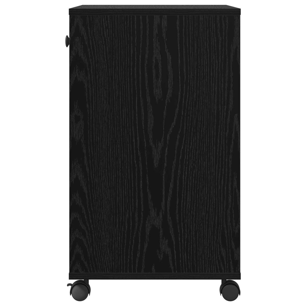 vidaXL Stojak na drukarkę z szufladą Czarny Dąb 60 x 40 x 68.5 cm
