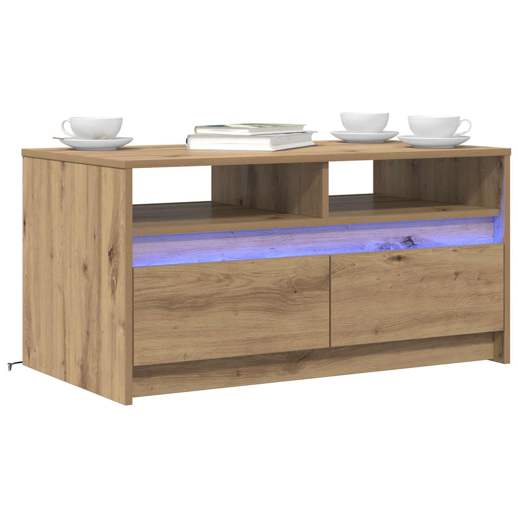 vidaXL Stolik kawowy Dąb rzemieślniczy 90 x 50 x 45 cm