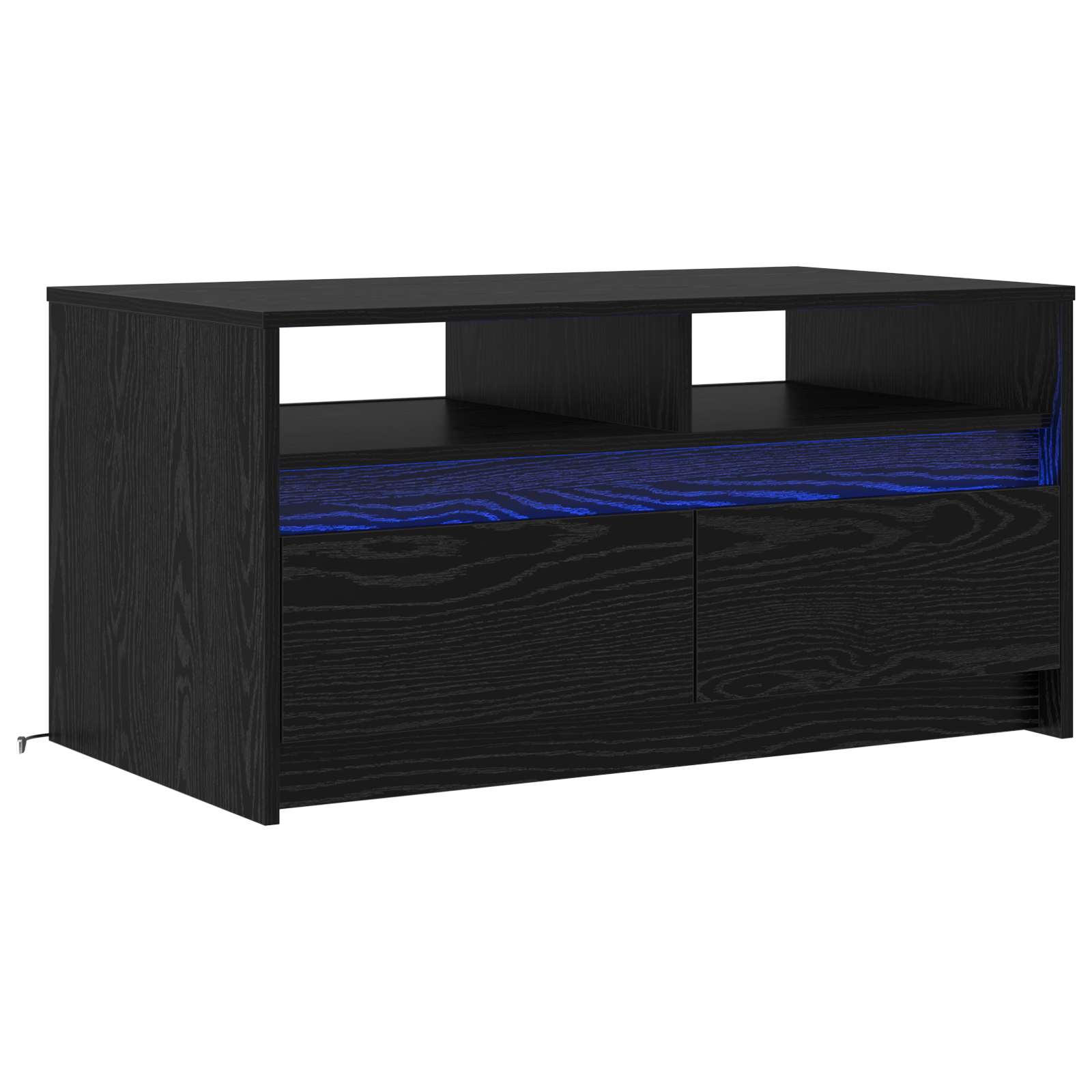vidaXL Stolik kawowy Ze LED Lights Czarny Dąb 90 x 50 x 45 cm