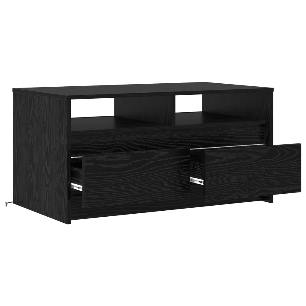 vidaXL Stolik kawowy Ze LED Lights Czarny Dąb 90 x 50 x 45 cm