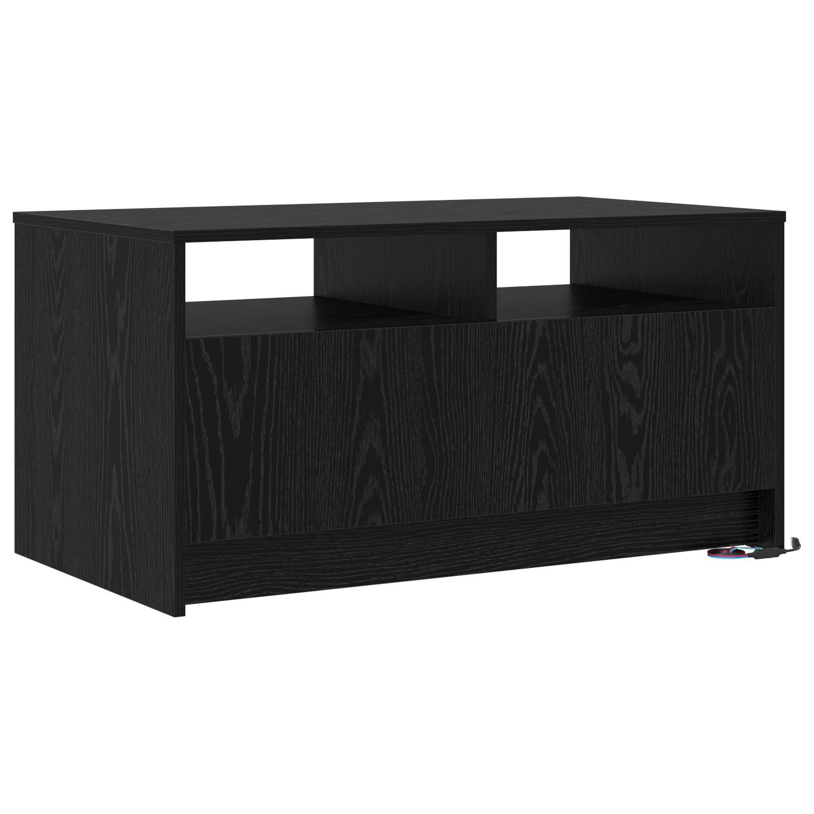vidaXL Stolik kawowy Ze LED Lights Czarny Dąb 90 x 50 x 45 cm