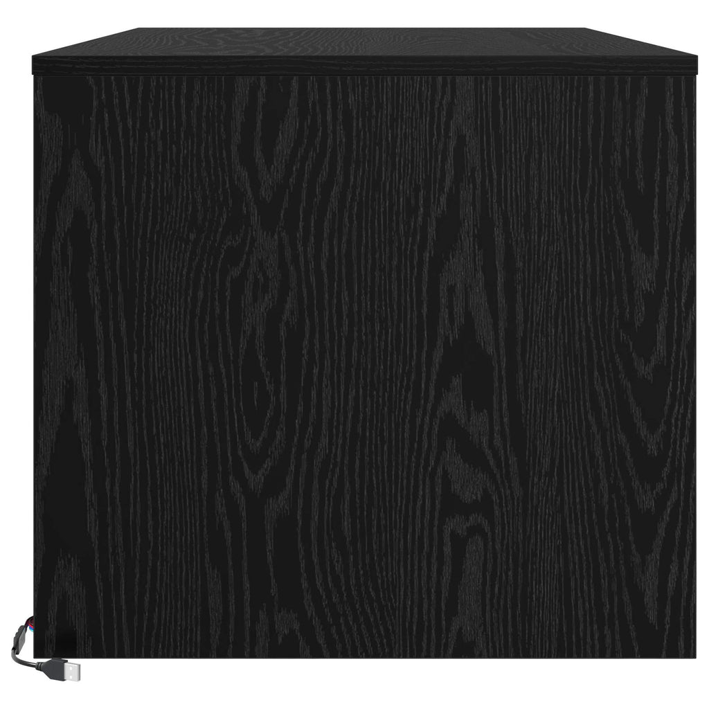 vidaXL Stolik kawowy Ze LED Lights Czarny Dąb 90 x 50 x 45 cm