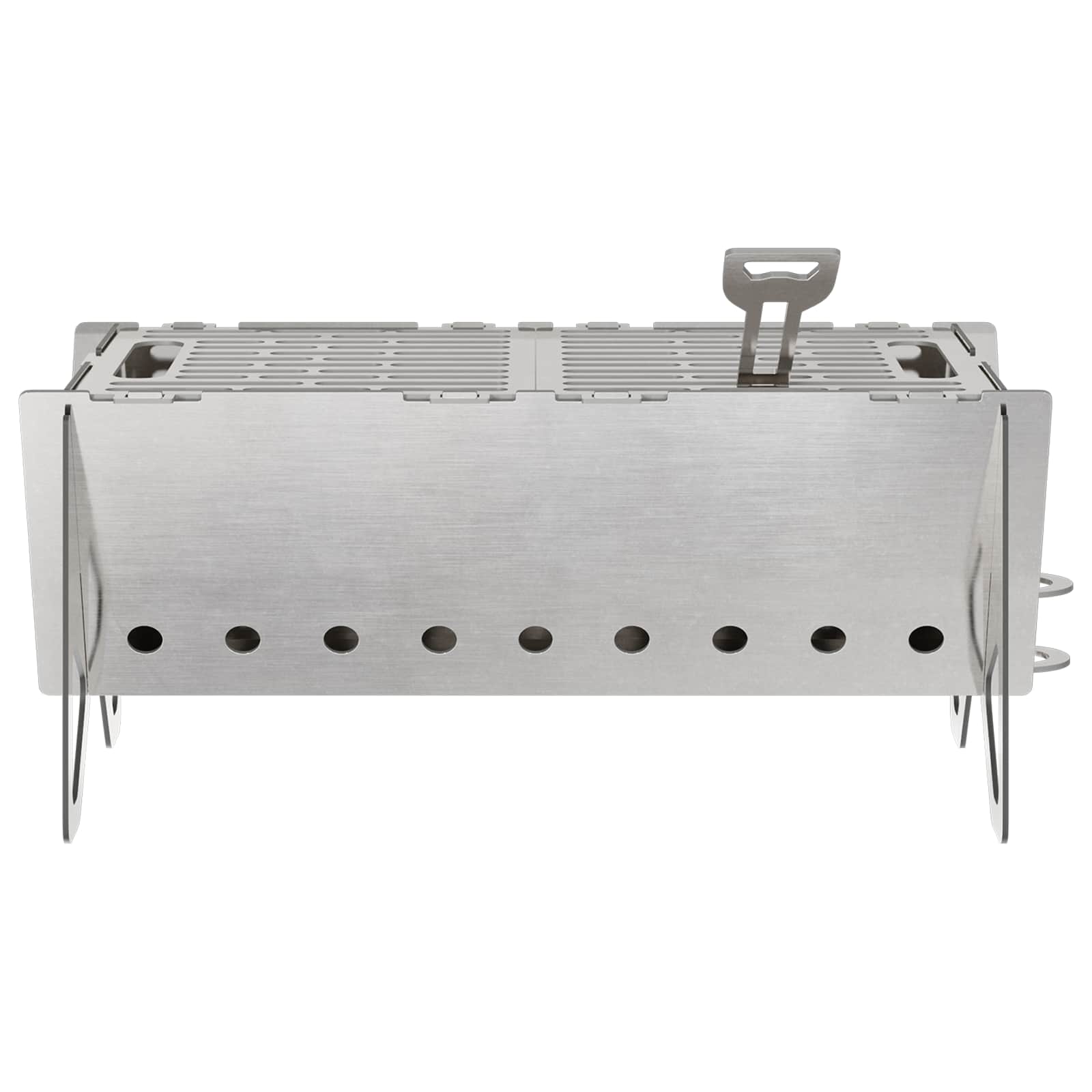 vidaXL Ognisko Campingowe 42 x 22 x 18 cm Stal nierdzewna srebrny