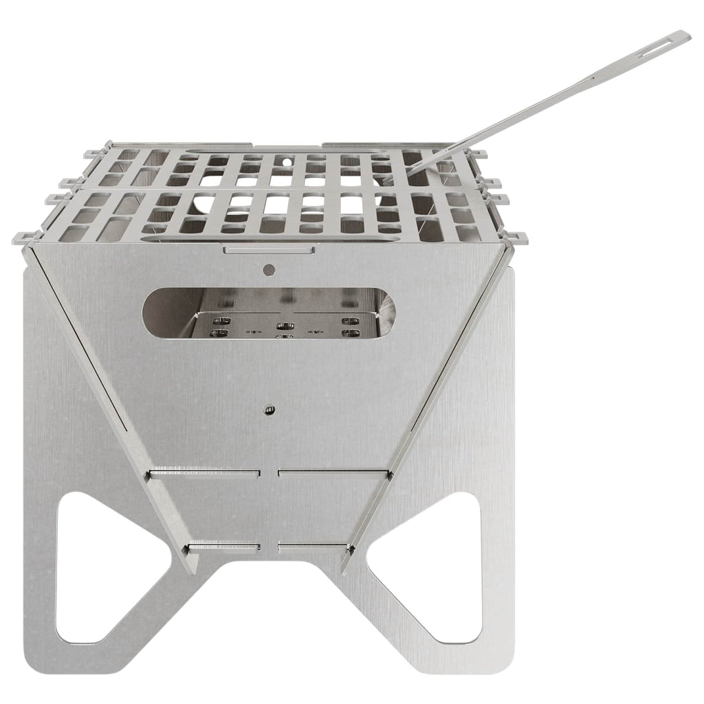 vidaXL Ognisko Campingowe 42 x 22 x 18 cm Stal nierdzewna srebrny