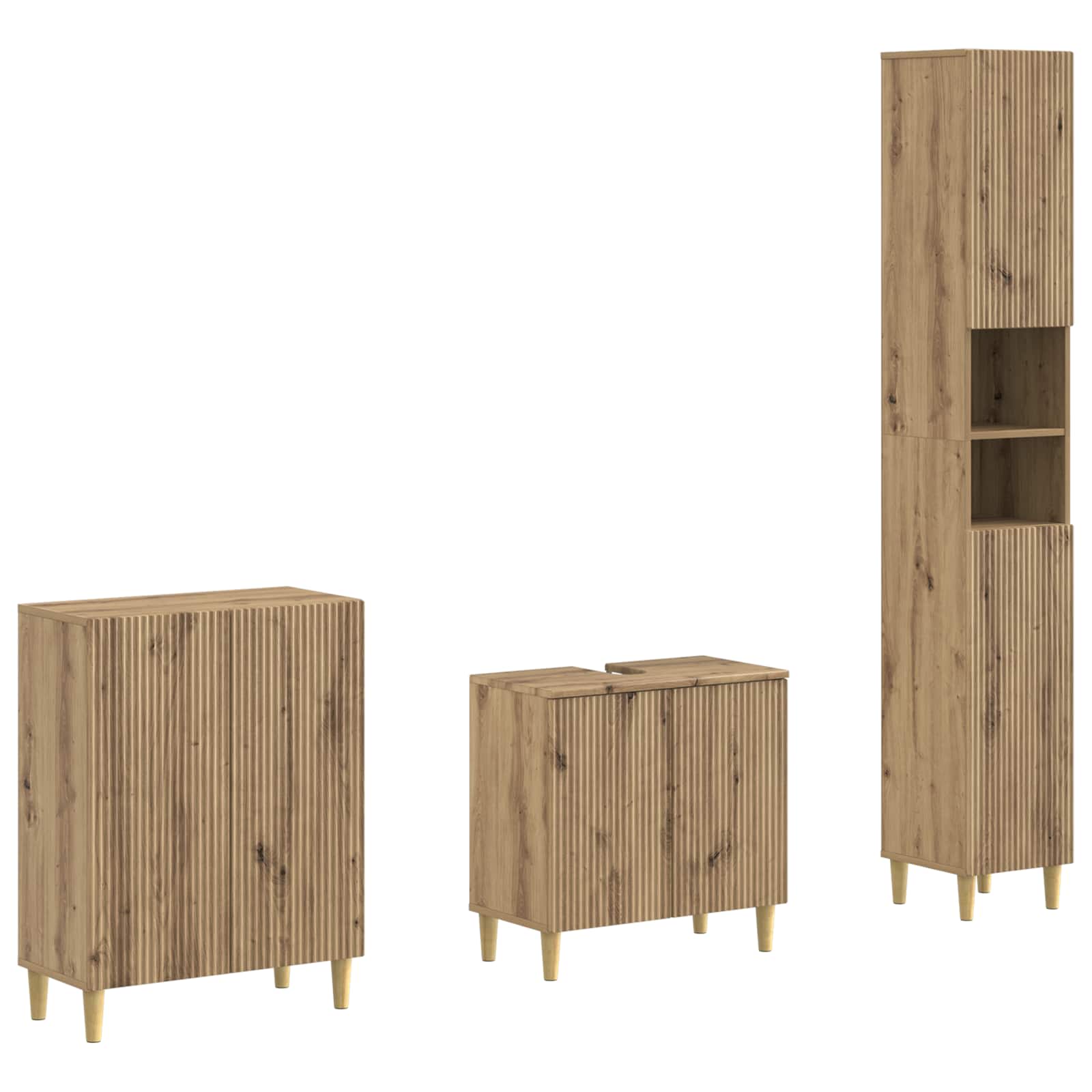 vidaXL Zestaw szafek łazienkowych w 3 częściach ARNHEM Dąb artisan