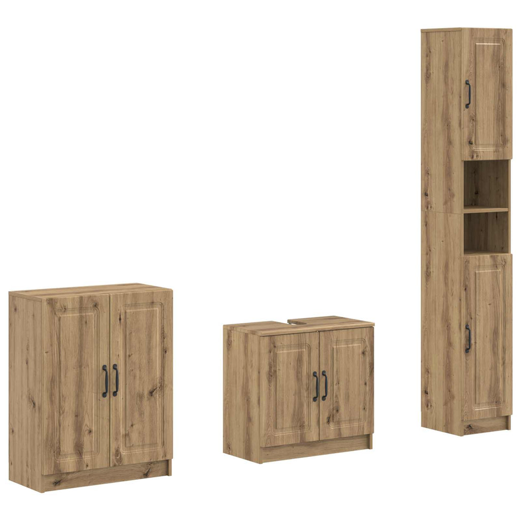 vidaXL Zestaw szafek łazienkowych w 3 częściach UTRECHT Dąb artisan