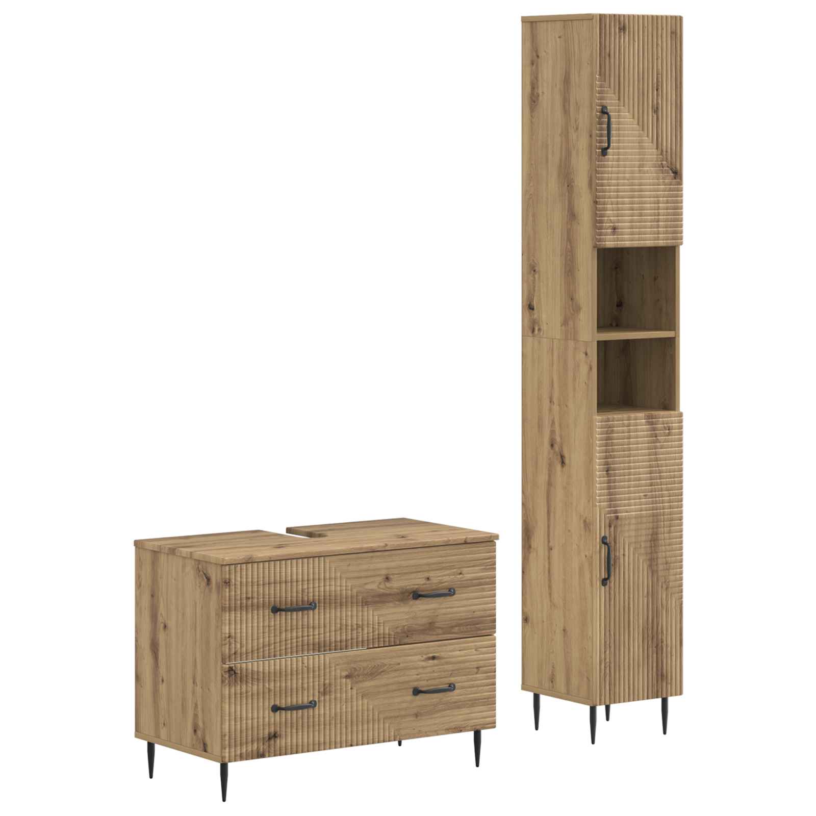 vidaXL Zestaw Szafek Łazienkowych 2 Częściowy HAARLEM Dąb artisan