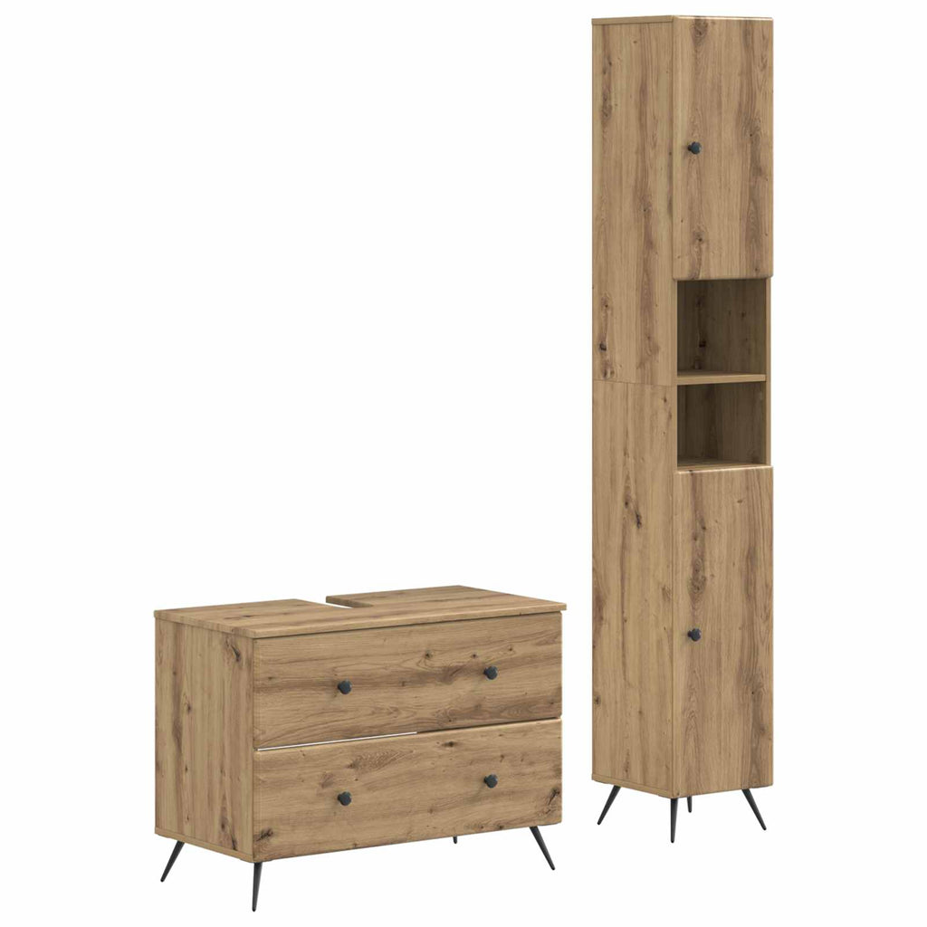 vidaXL Zestaw Szafek Łazienkowych 2 Częściowy BREDA Dąb artisan