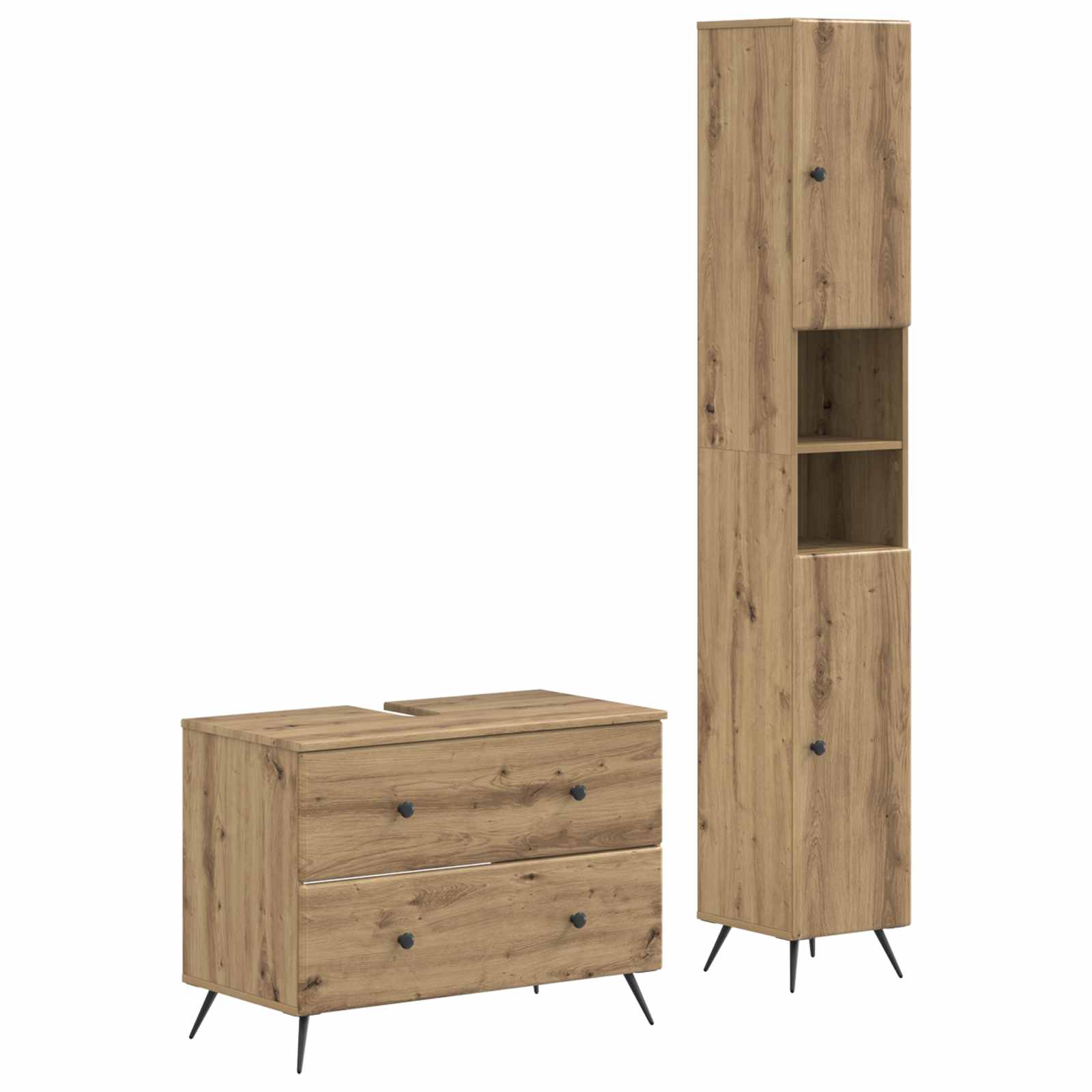 vidaXL Zestaw Szafek Łazienkowych 2 Częściowy BREDA Dąb artisan