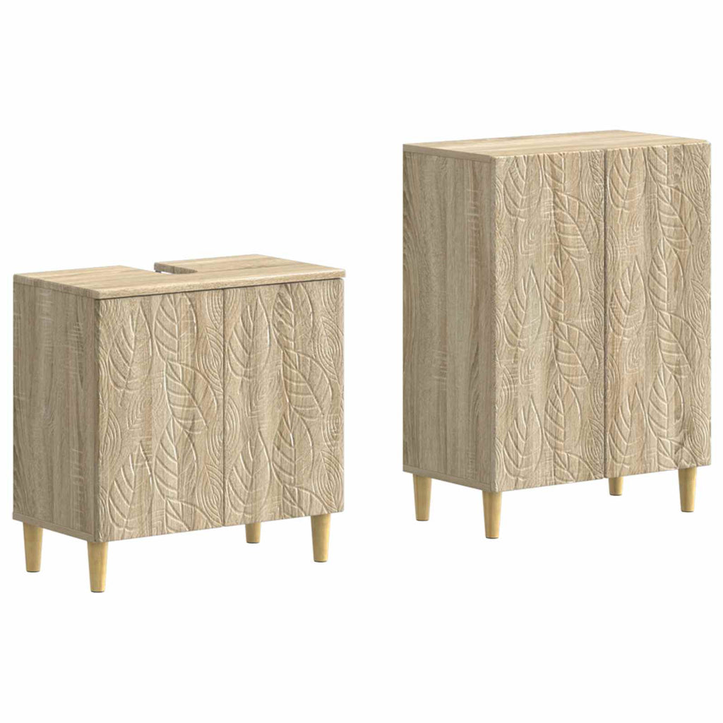 vidaXL Zestaw Szafek Łazienkowych 2 Częściowy DELFT dąb Sonoma