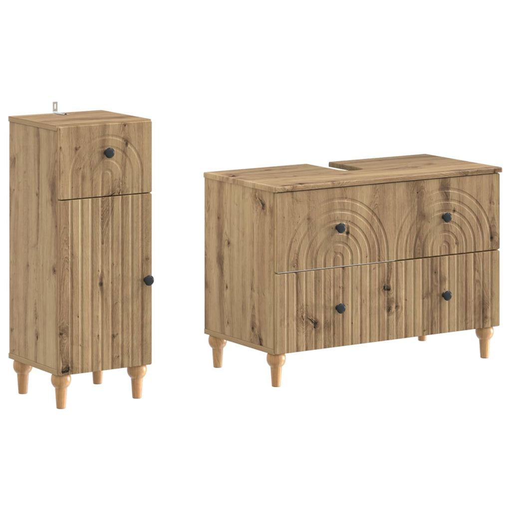 vidaXL Zestaw Szafek Łazienkowych 2 Częściowy ALKMAAR Dąb artisan