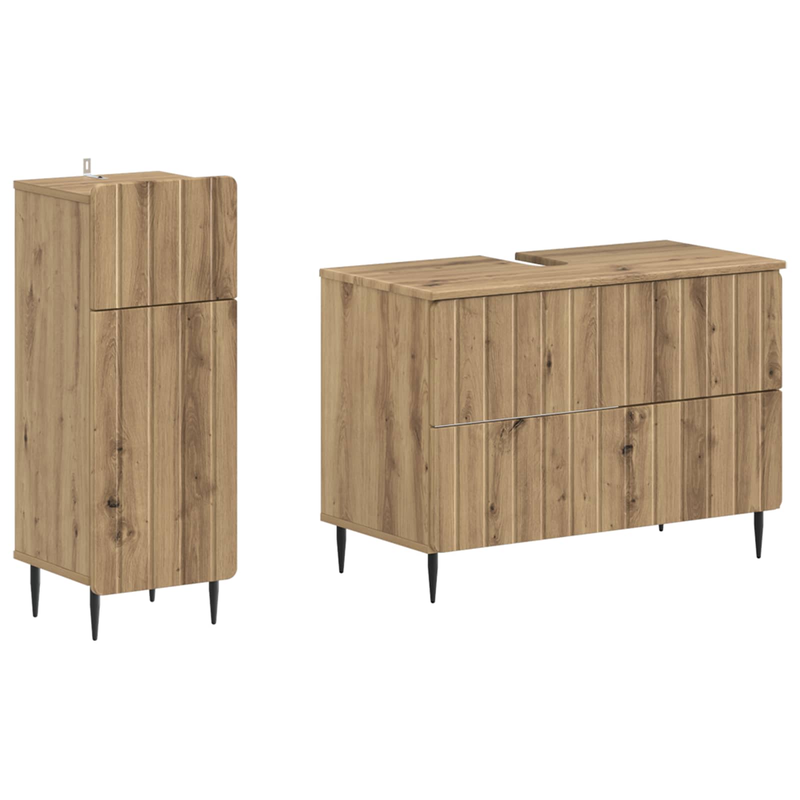 vidaXL Zestaw Szafek Łazienkowych 2 Częściowy ZWOLLE Dąb artisan