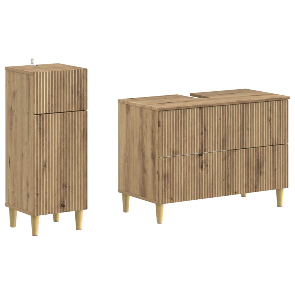 vidaXL Zestaw Szafek Łazienkowych 2 Częściowy ARNHEM Dąb artisan