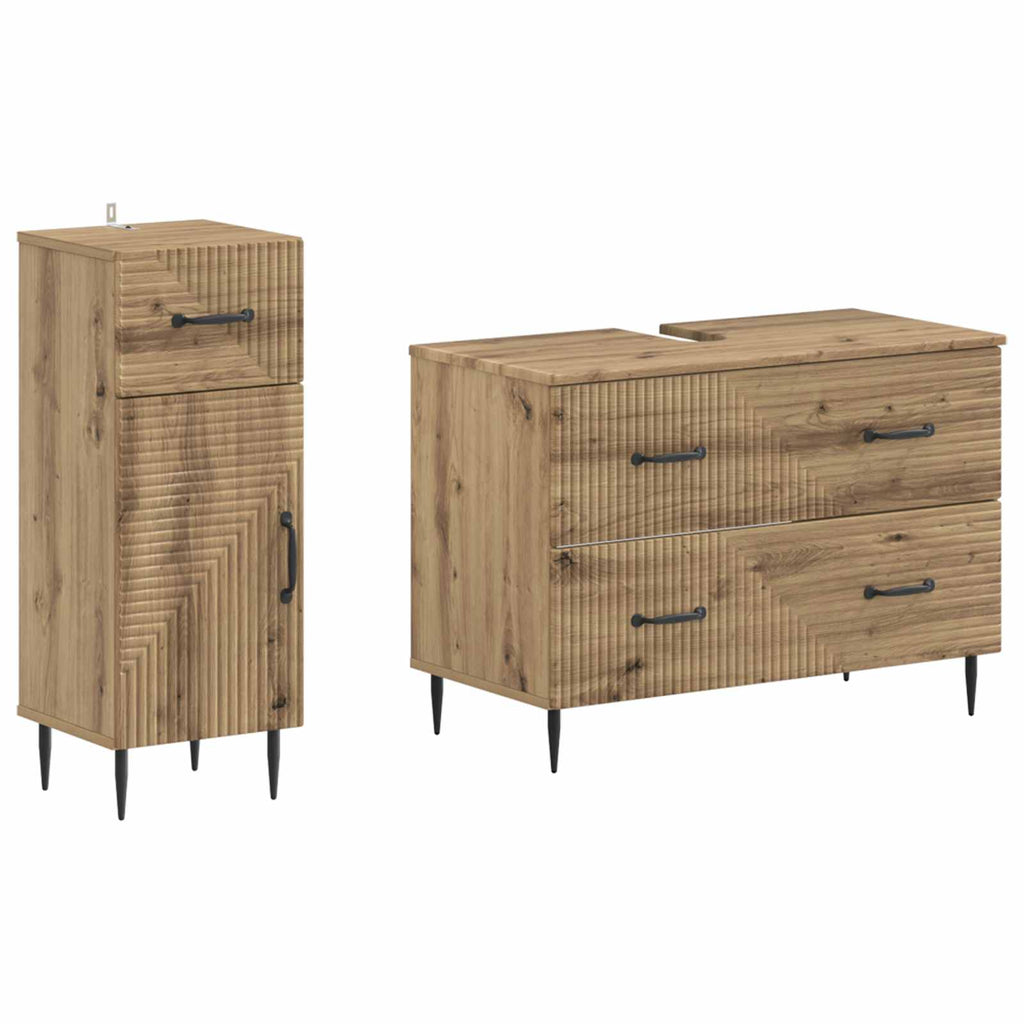 vidaXL Zestaw Szafek Łazienkowych 2 Częściowy HAARLEM Dąb artisan