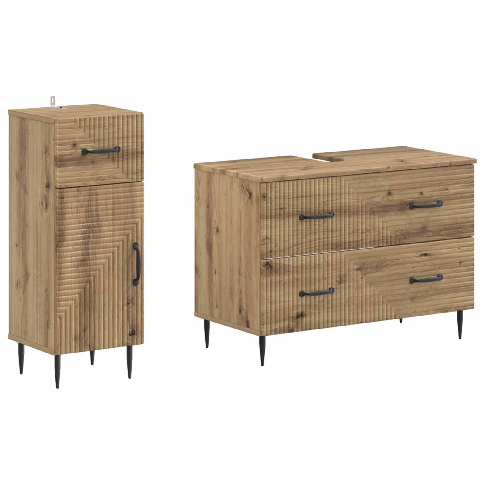 vidaXL Zestaw Szafek Łazienkowych 2 Częściowy HAARLEM Dąb artisan