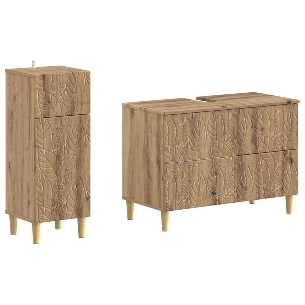 vidaXL Zestaw Szafek Łazienkowych 2 Częściowy DELFT Dąb artisan