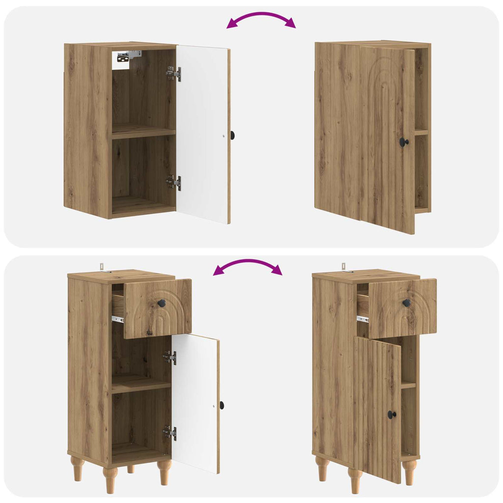 vidaXL Zestaw szafek łazienkowych w 3 częściach ALKMAAR Dąb artisan
