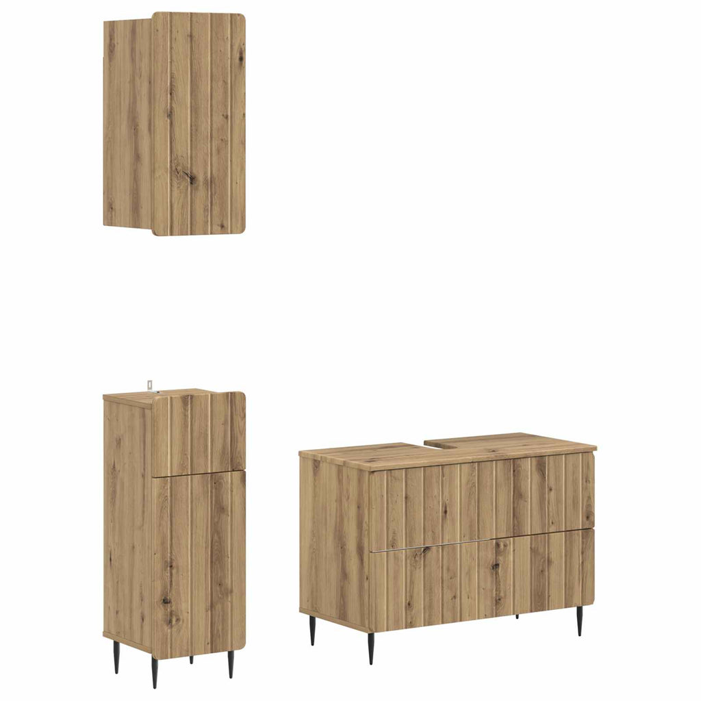 vidaXL Zestaw szafek łazienkowych w 3 częściach ZWOLLE Dąb artisan