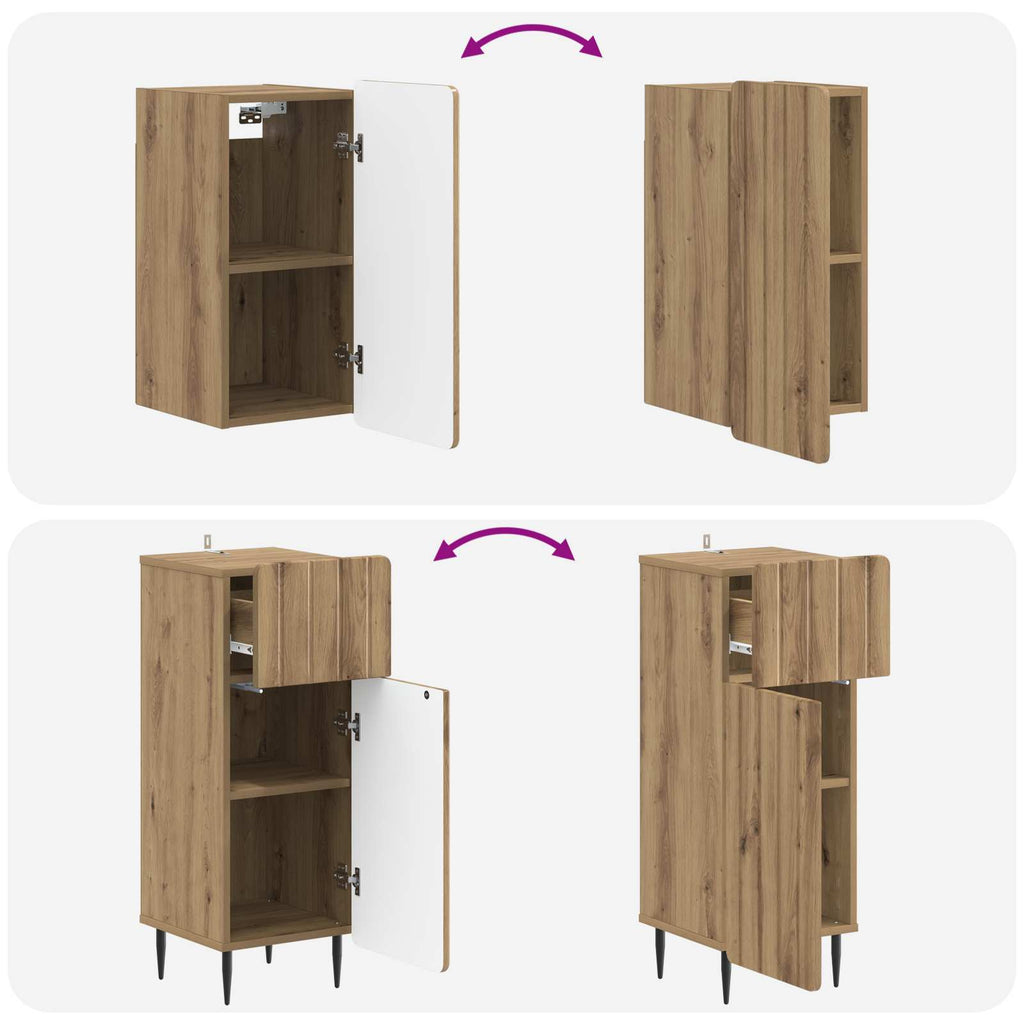 vidaXL Zestaw szafek łazienkowych w 3 częściach ZWOLLE Dąb artisan
