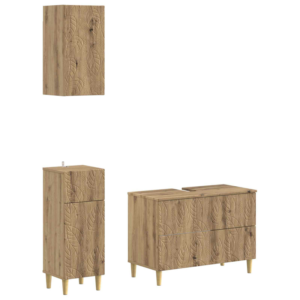 vidaXL Zestaw szafek łazienkowych w 3 częściach DELFT Dąb artisan