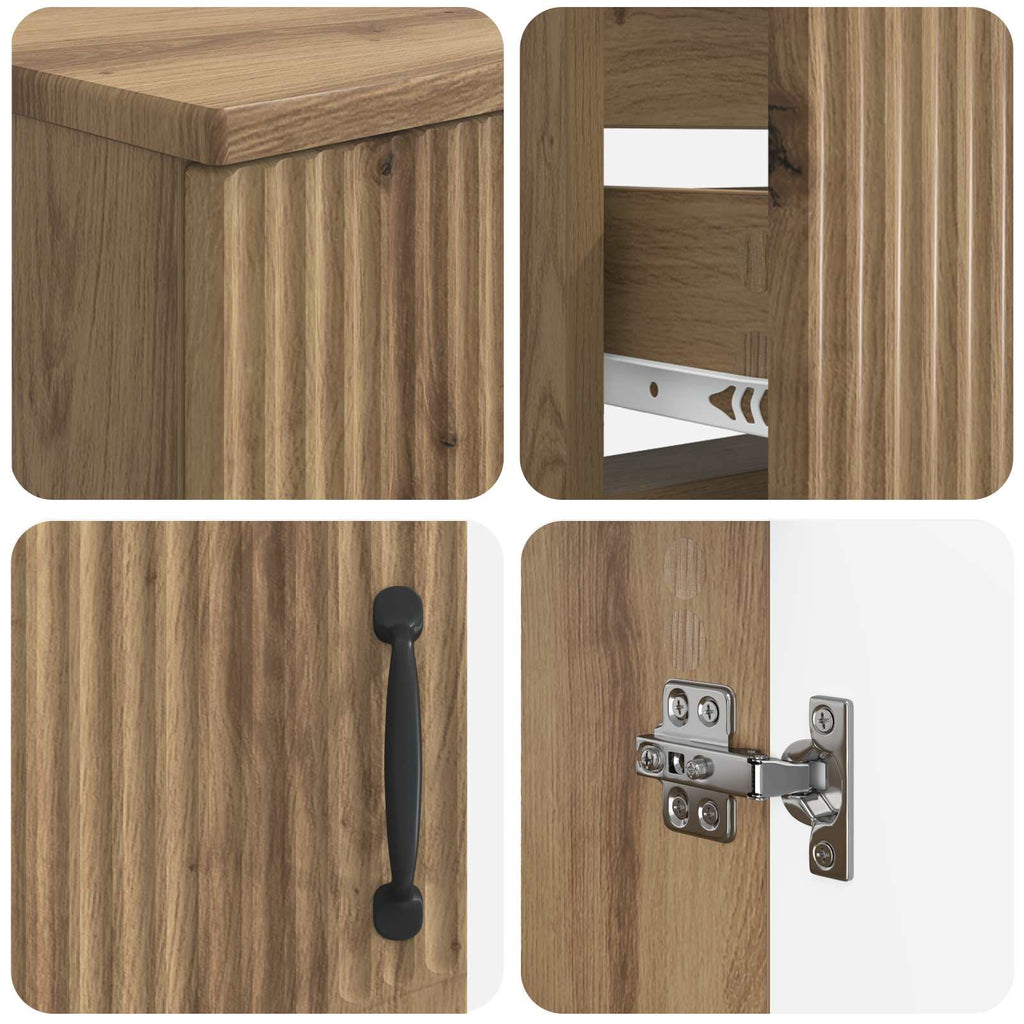 vidaXL Zestaw szafek łazienkowych w 3 częściach HOORN Dąb artisan