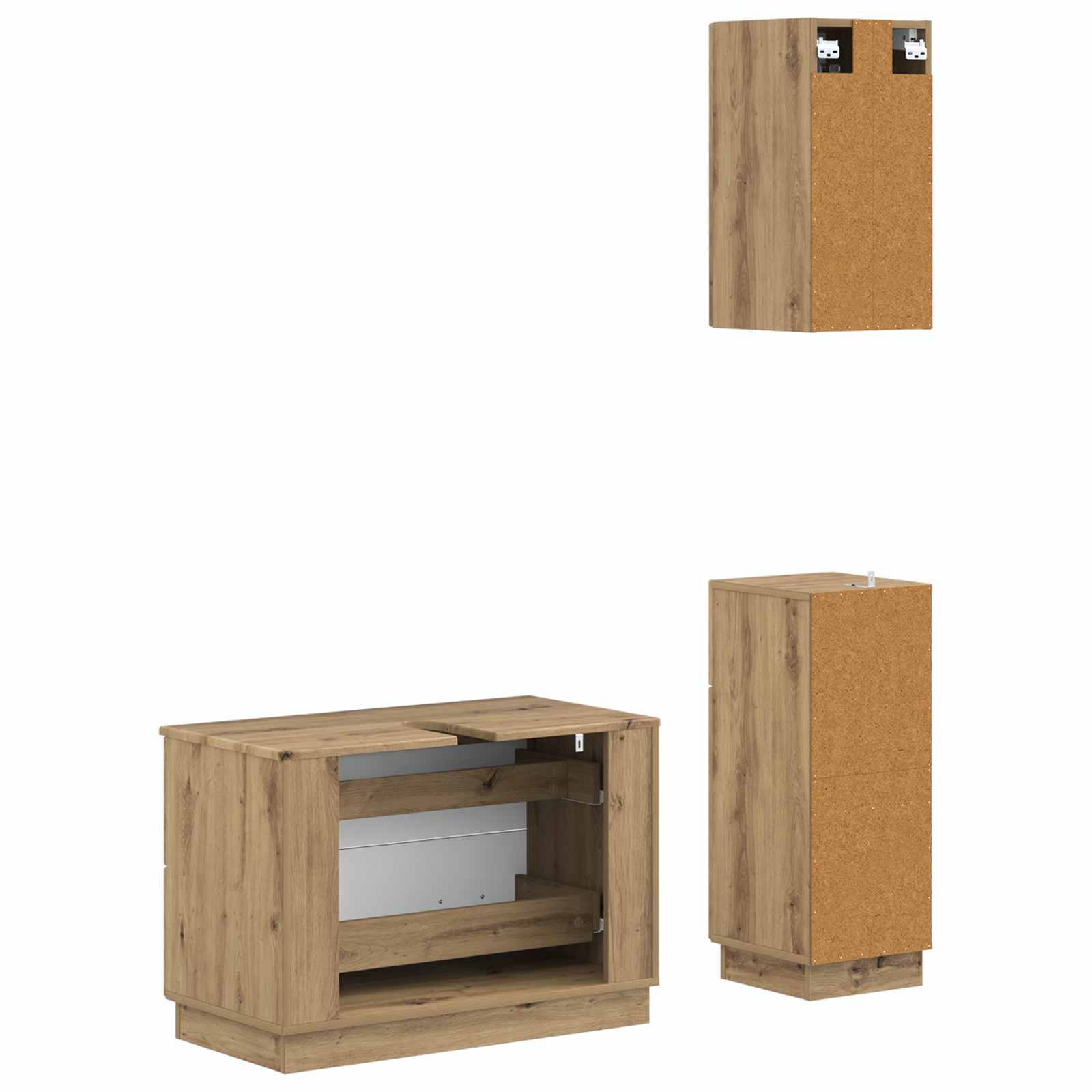 vidaXL Zestaw szafek łazienkowych w 3 częściach HOORN Dąb artisan