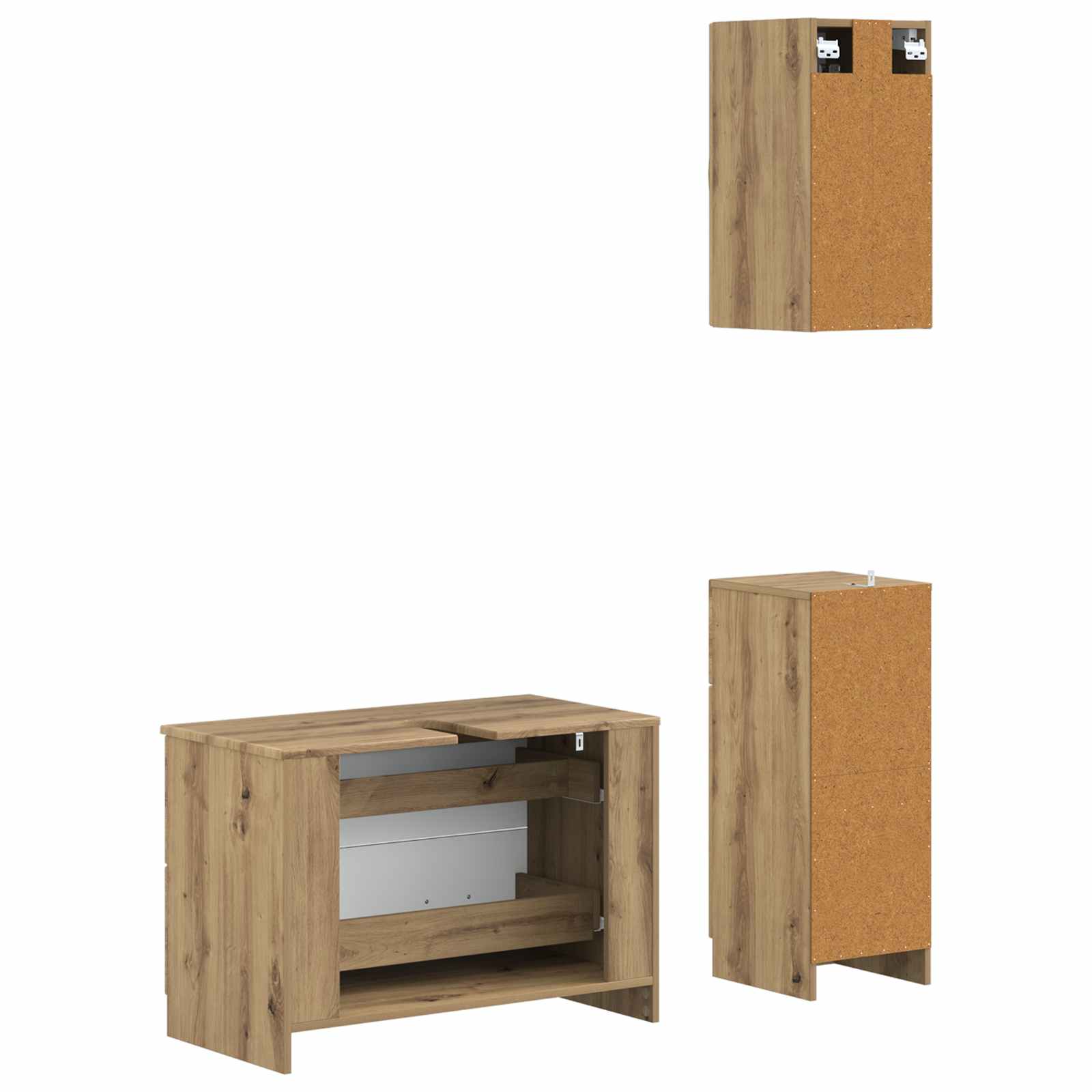 vidaXL Zestaw szafek łazienkowych w 3 częściach UTRECHT Dąb artisan