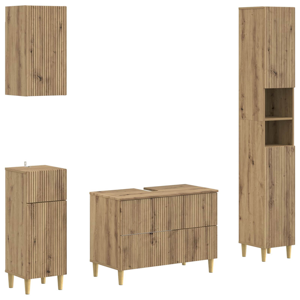 vidaXL Zestaw szafek łazienkowych 4 częściowy ARNHEM Dąb artisan