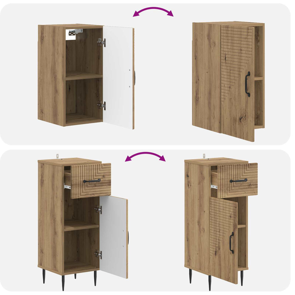 vidaXL Zestaw szafek łazienkowych 4 częściowy HAARLEM Dąb artisan