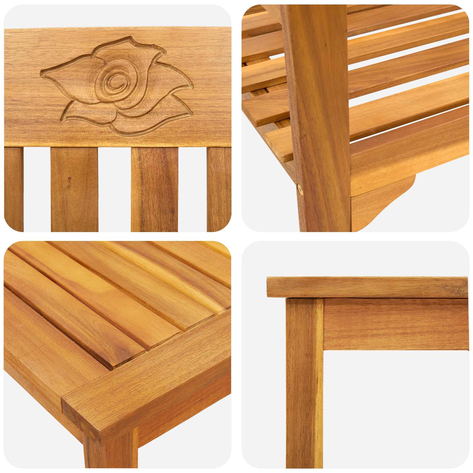 vidaXL Zestaw lounge Róża ogrodowa 4 pcs Lite Drewno Akacji