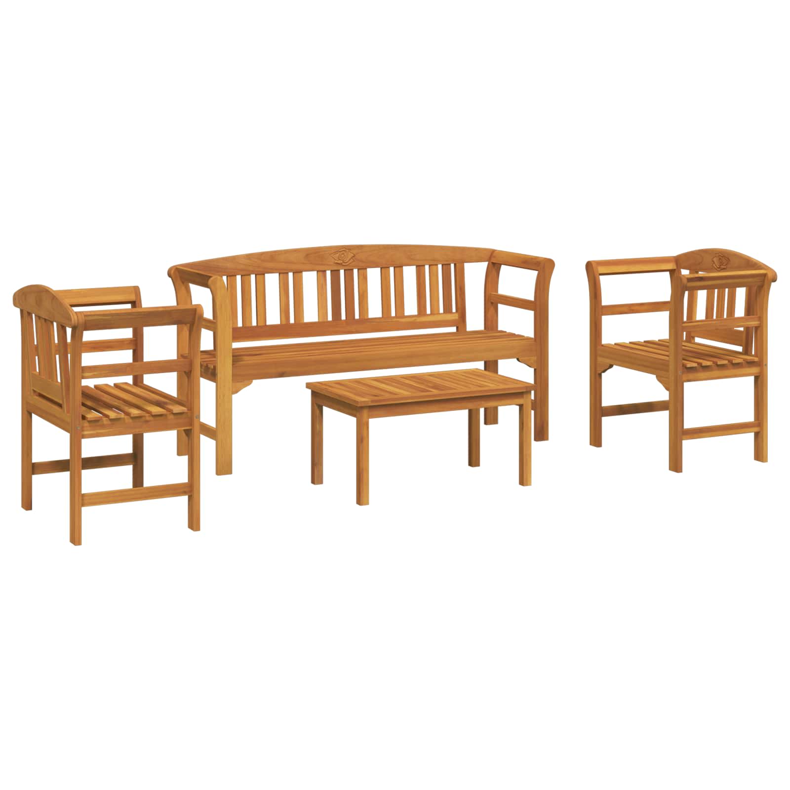 vidaXL Zestaw lounge Róża ogrodowa 4 pcs Lite Drewno Akacji